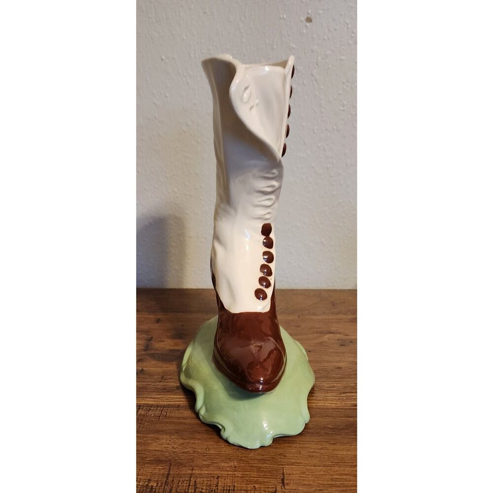 Ladies Antique Ceramic Button Up Boot - Picture 2 of 8